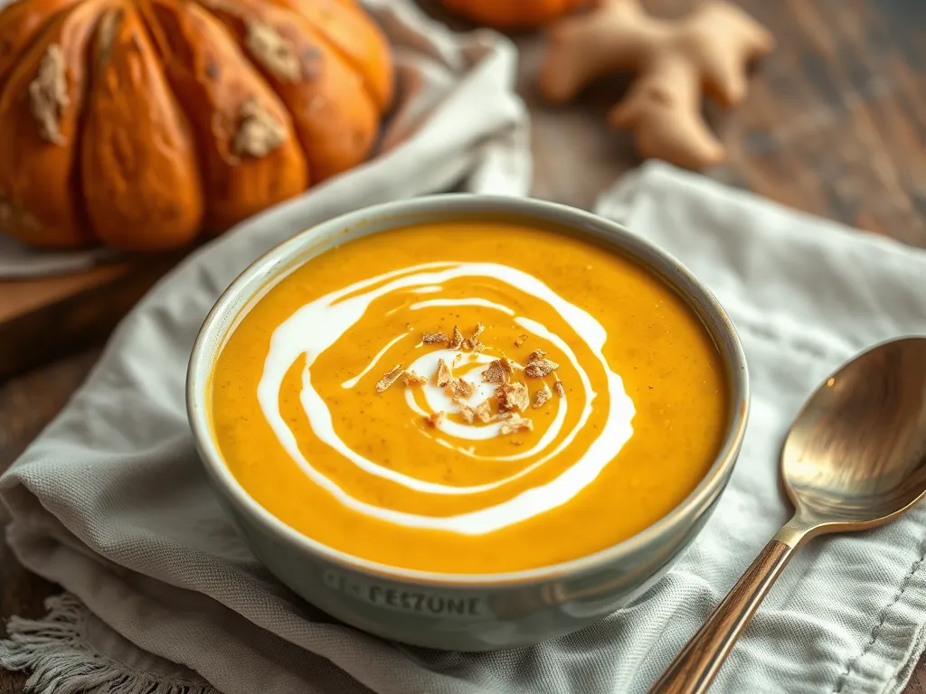 Przepis na krem z dyni z imbirem i mlekiem kokosowym